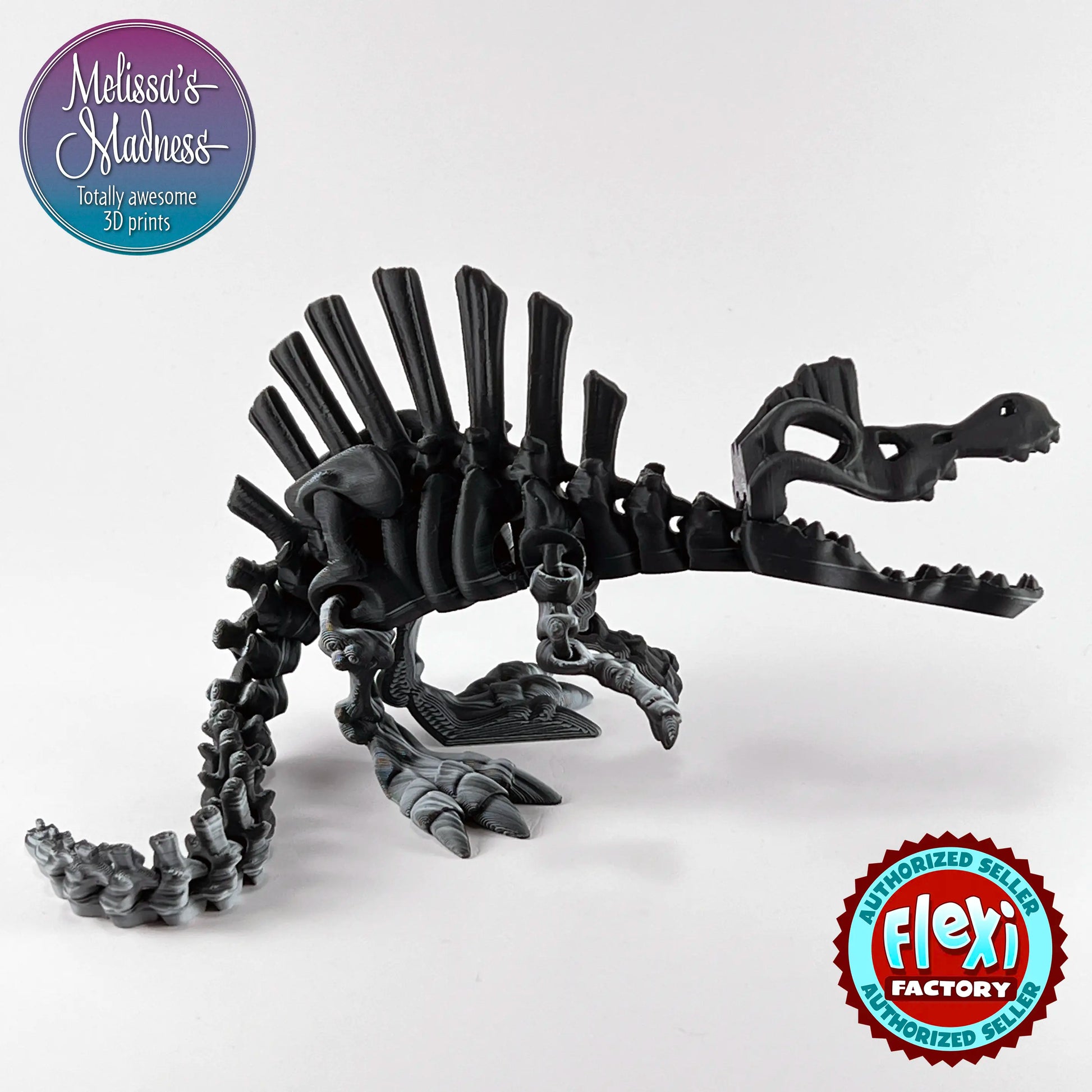 Spinosaurus Skeleton in Black+White Shifting