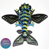 Tiny Butterfly Dragon in Sapphire+Gold 3D printed articulating flexi collector item movement
