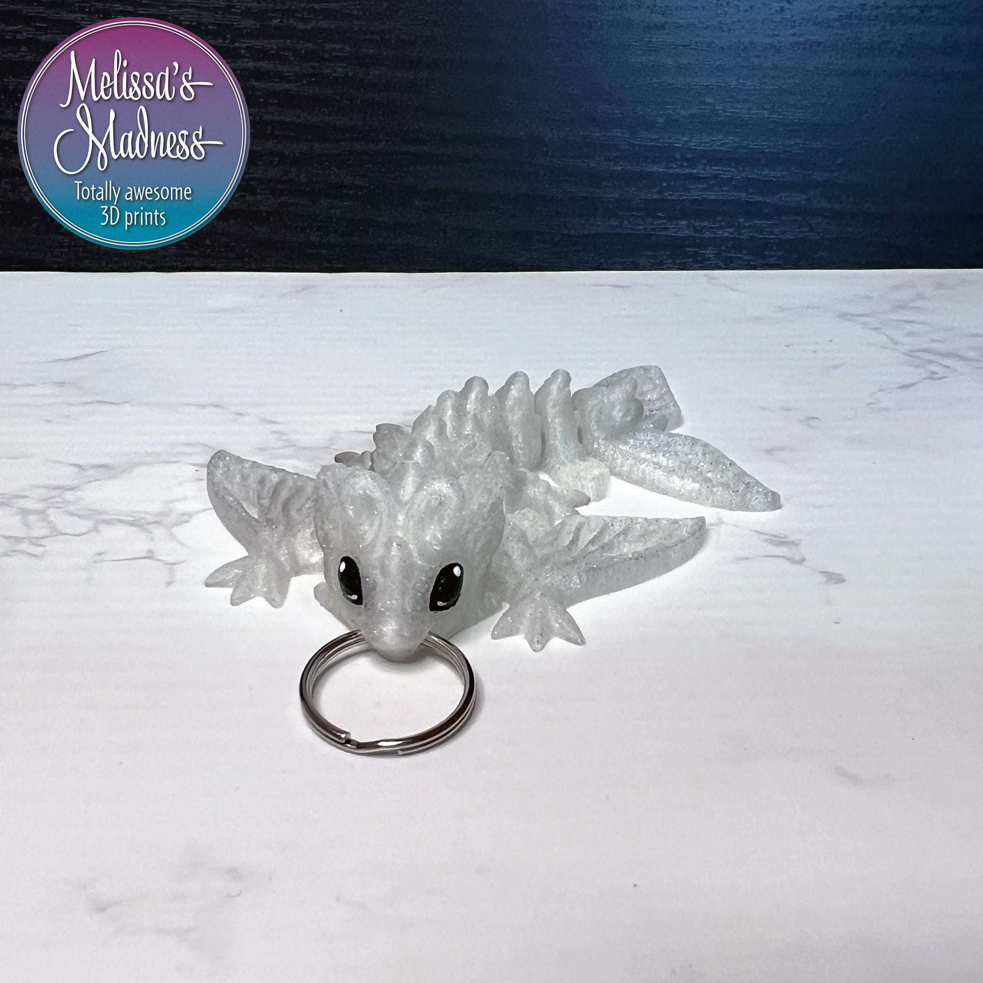 Tiny Butterfly Wyvern Keychain in Diamonds are Forever