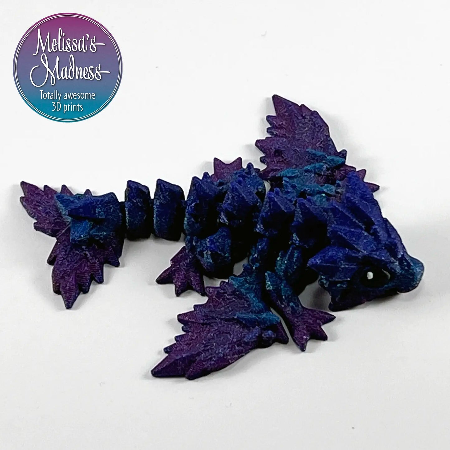 Tiny Crystal Dragon in Glittering Galaxy Flexi Model Museum Gift Shop Wholesale 3D Printed