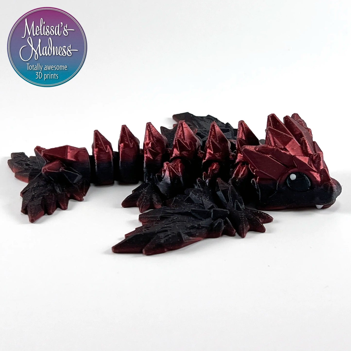 Tiny Crystal Dragon in Embers Flexi Figurine Women-Owned Made in USA Handcrafted