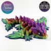 Articulated Tiny Crystal Dragon in Midnight Rainbow Handcrafted Made in Montana Small Business 3D Printed