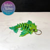 Tiny Crystal Dragon Keychain in Yellow+Blue Shifting