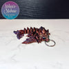 Tiny Crystal Dragon Keychain in Gold+Copper+Black Shifting