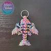 Tiny Crystal Dragon Keychain in Red+Yellow+Blue Shifting