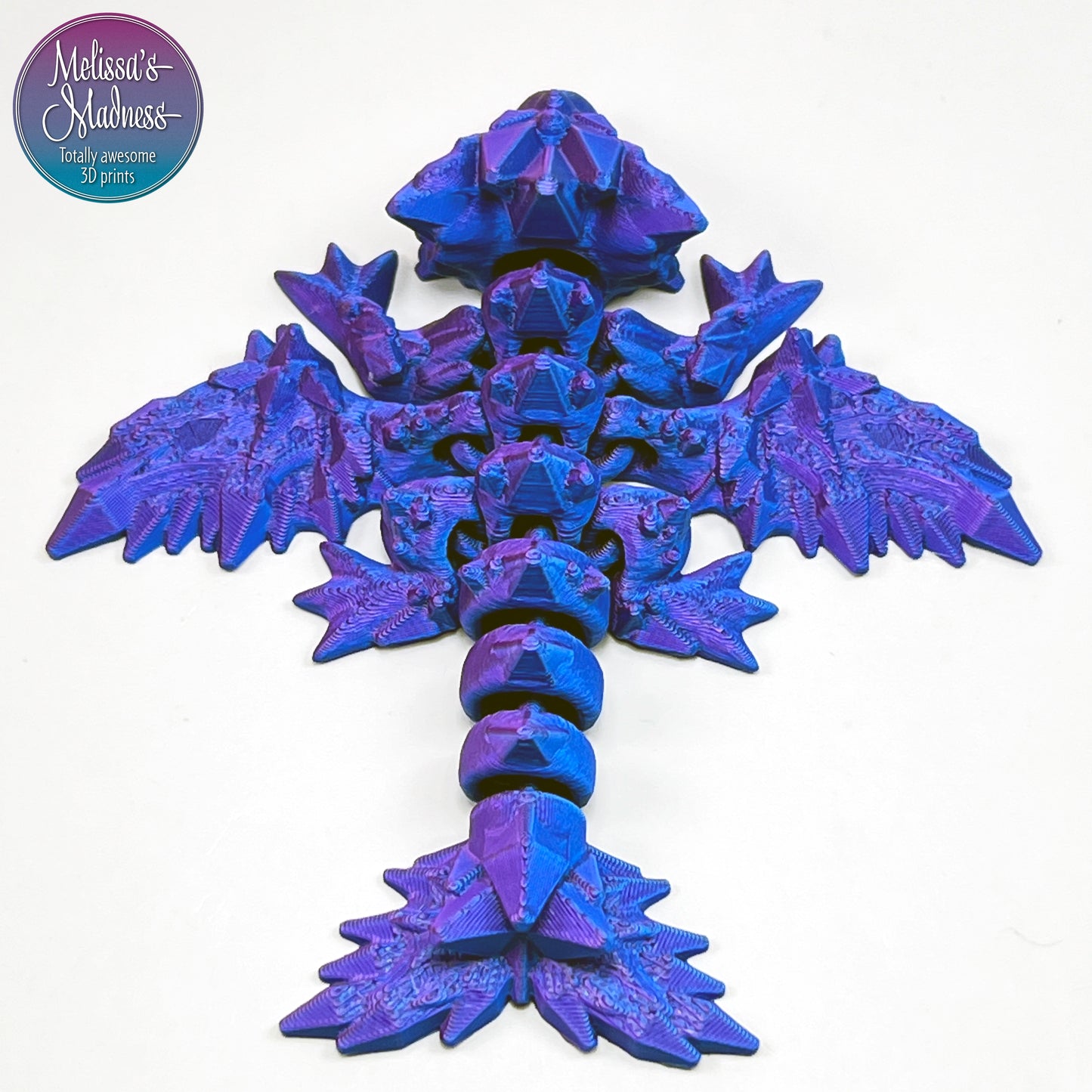 3D Printed Tiny Crystal Dragon in Blue+Purple Shifting Made in Montana Small Business Handcrafted Collectible