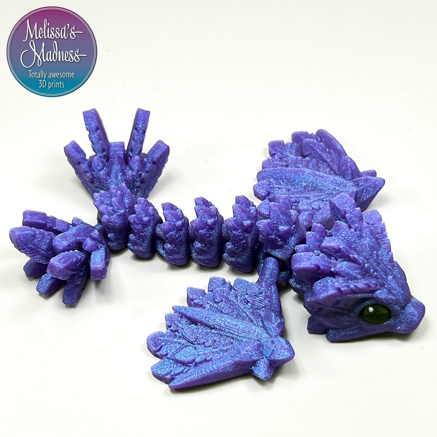 3D Printed Flexi Tiny Flying Serpent in Witch's Brew Articulating Movement Collectible Figurine