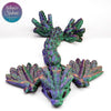 Tiny Flying Serpent in Purple+Green+Copper Shifting flexi figurine sustainable bioplastic hydropower made
