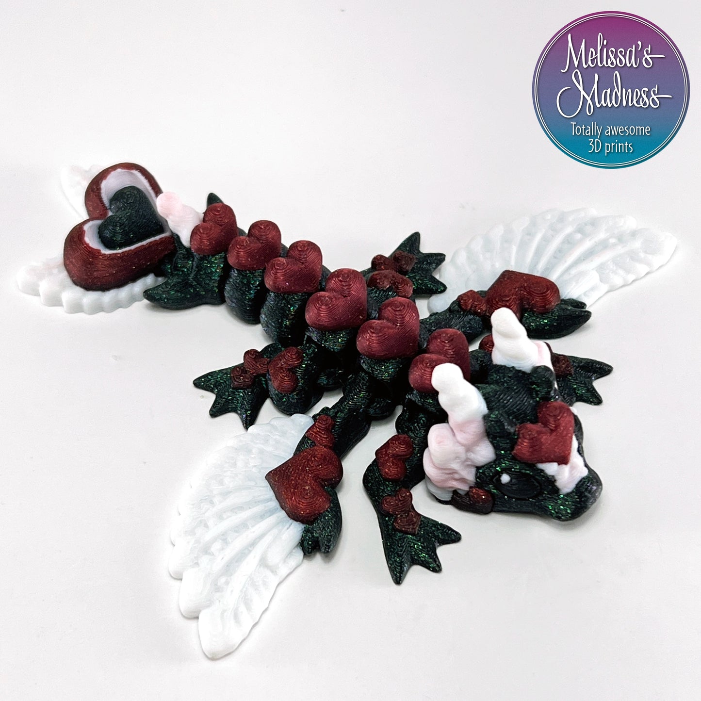 Tiny Heart Dragon in Emerald Sparkle & Dragon's Lair
