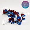 Tiny Heart Dragon in Blue+Silver Shifting & Red Diamond