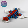 Tiny Heart Dragon Keychain in Blue & Red