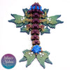 Articulated Tiny Ocean Dragon in Midnight Rainbow & Cyan sustainable collectible industrially compostable PLA
