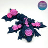 Tiny Rose Dragon in Dark Blue & Pixie Perfect flexible desk fidget articulating 3D printed display piece