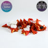 Tiny Rose Dragon in Red+Gold Shifting & White