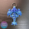 Tiny Rose Wyvern Keychain in Ocean