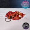 Tiny Rose Wyvern Keychain in Red+Gold Shifting