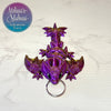 Tiny Rose Wyvern Keychain in Purple+Gold Shifting