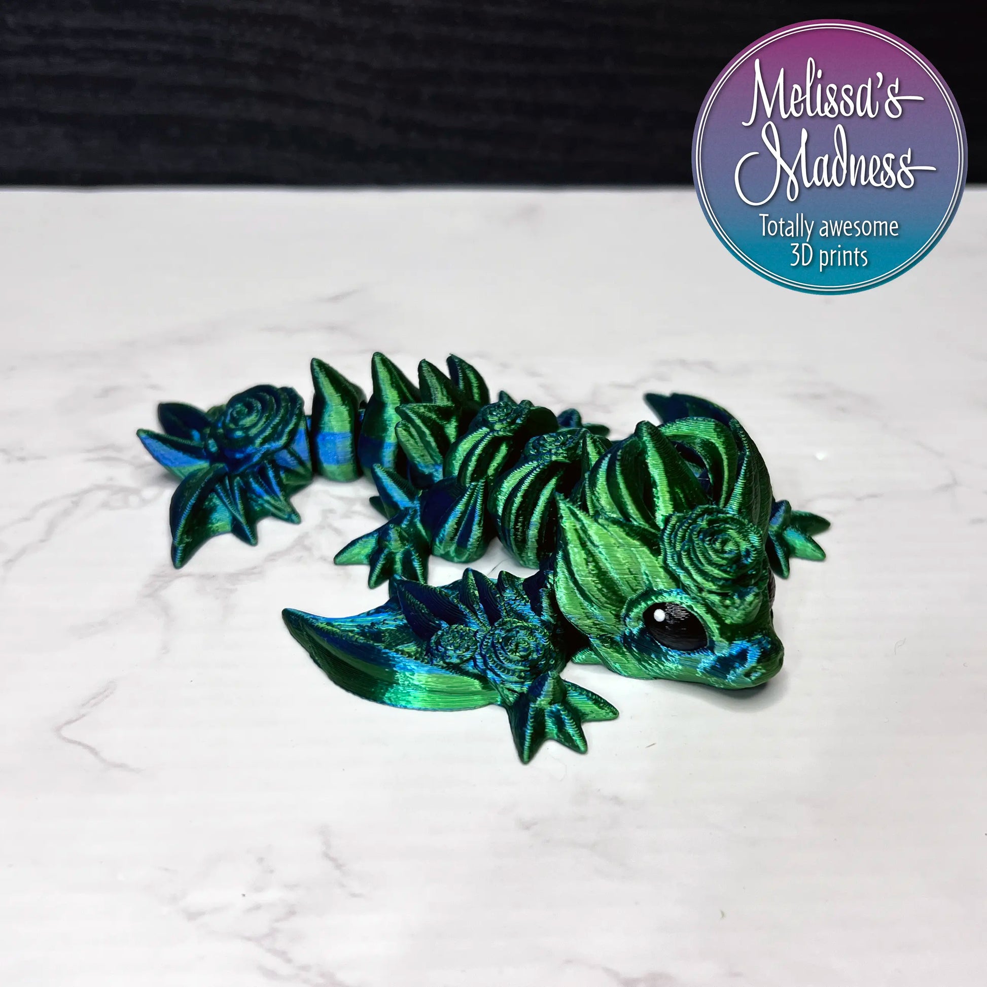 Tiny Rose Wyvern in Blue+Green Shifting