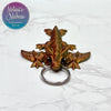 Tiny Wyvern Keychain in Gold+Copper+Black Shifting