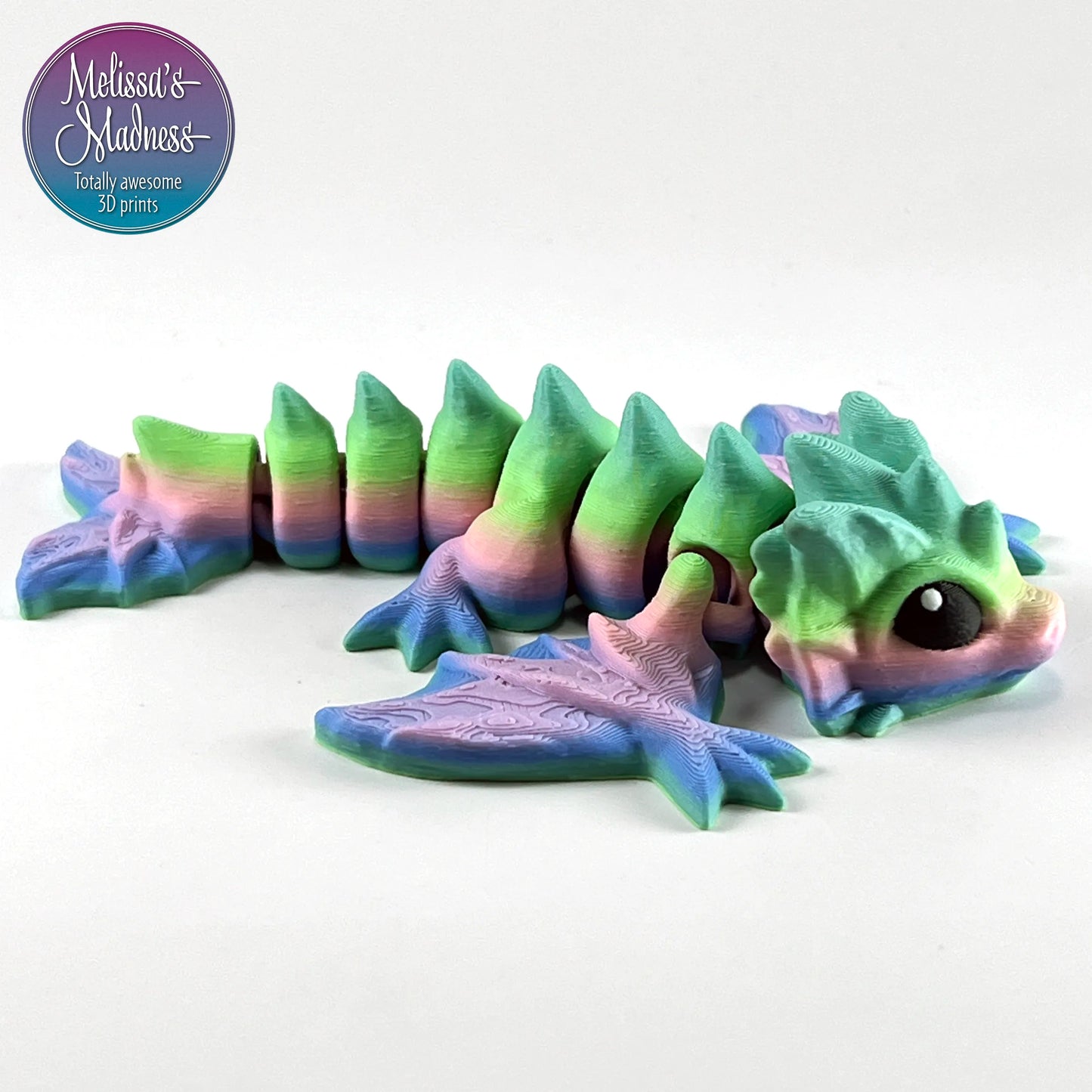 Tiny Wyvern in Waterfall flexi model retail store gift shop wholesale 3D printed