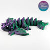 3D printed flexi Tiny Wyvern in Green+Purple Matte Shifting articulating movement collectible figurine