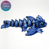 Tiny Wyvern in Blue+Silver Shifting desk fidget articulated flexible 3D printed collector item
