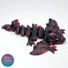 Articulated Tiny Wyvern in Black+Red Shifting flexi fidget collectible 3D printed figurine