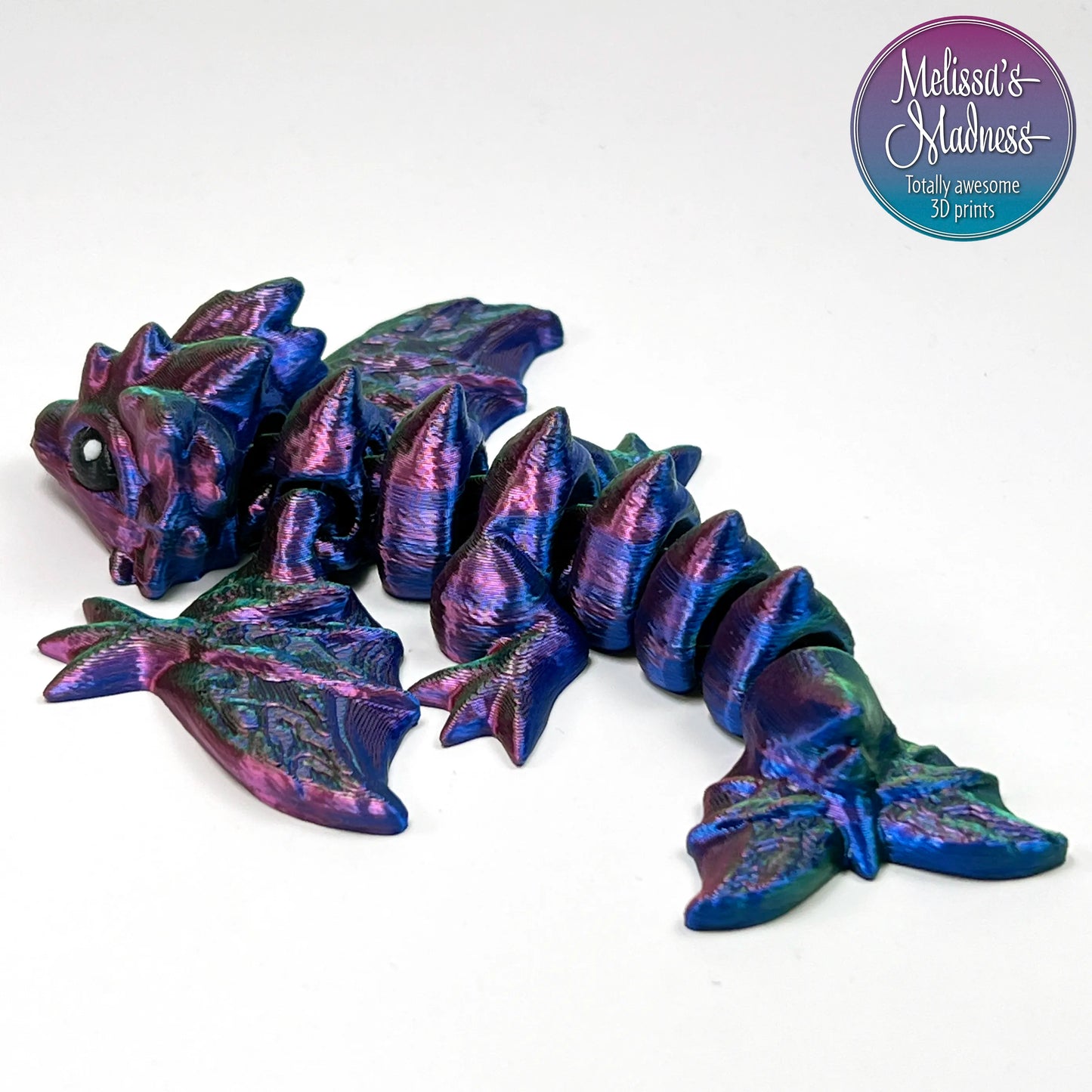 Articulated Tiny Wyvern in Red+Green+Blue Shifting wholesale gift shop store collectible 3D printed