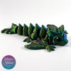 3D printed Tiny Wyvern in Orange+Green+Blue Shifting biodegradable PLA model industrially compostable