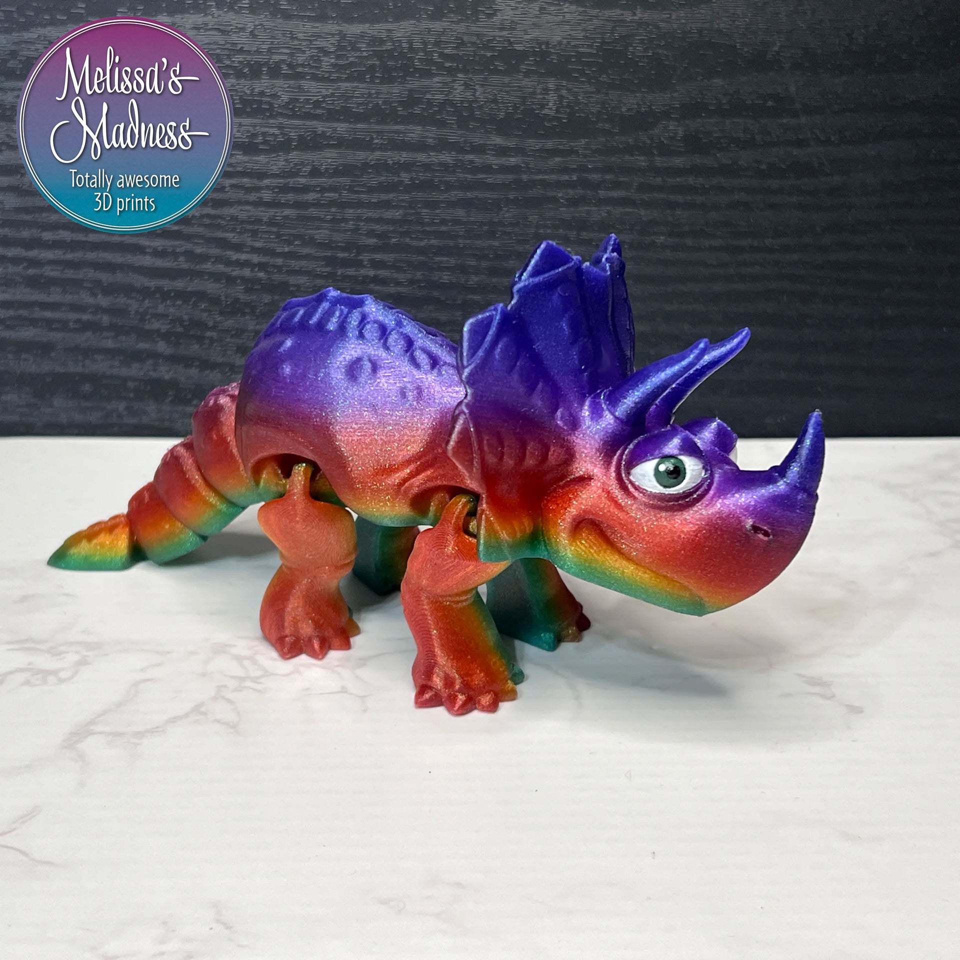 Triceratops - Articulating 3D Printed Dinosaur Figurine | Made in