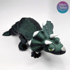 Triceratops in Emerald Sparkle flexi model museum gift shop wholesale 3D printed