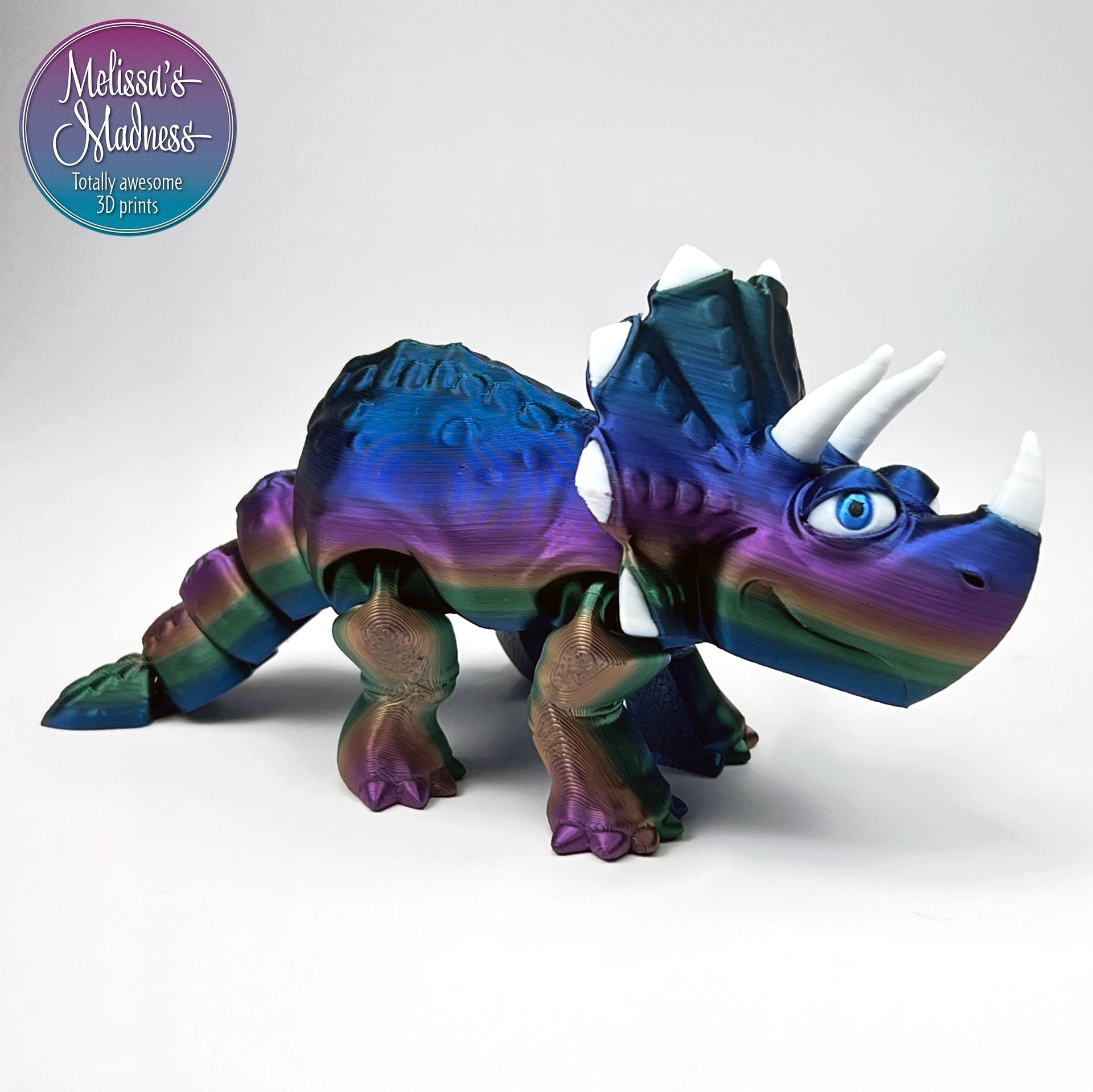 Triceratops - Articulating 3D Printed Dinosaur Figurine | Made in