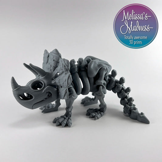 Triceratops Skeleton in Fossil Grey