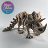 3D Printed Articulated Triceratops Skeleton Display Piece in Basic Beige Made in Montana
