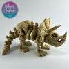 Triceratops Flexi Skeleton Sustainable Collectible Bioplastic Figurine in Desert