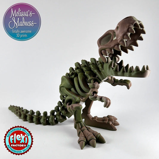 Tyrannosaurus Skeleton in Brown+Dark Green Shifting Matte