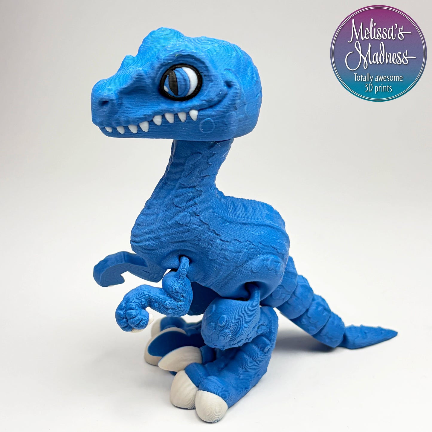 Eco-friendly Velociraptor in Marine flexi model biodegradable PLA hydropower made