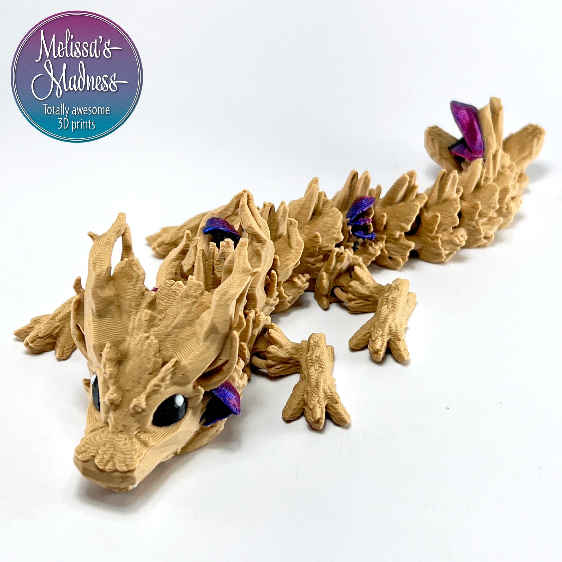 Woodland Baby Dragon in Latte & Red+Blue Shifting