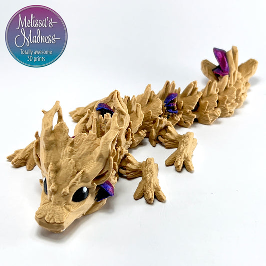 Woodland Baby Dragon in Latte & Red+Blue Shifting