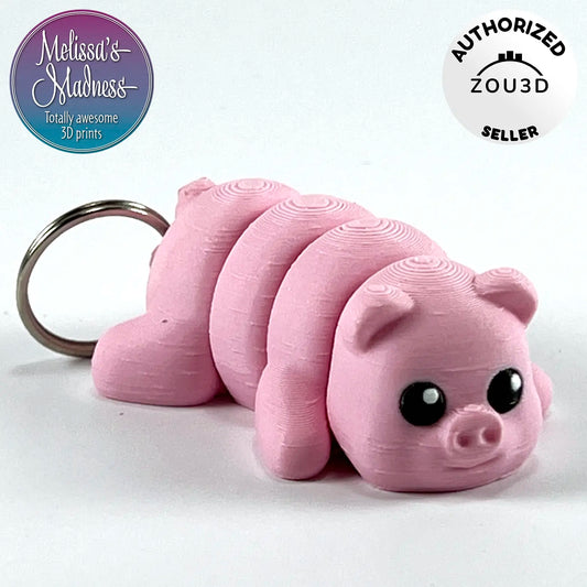 Cute Pig Keychain in Petal Pink