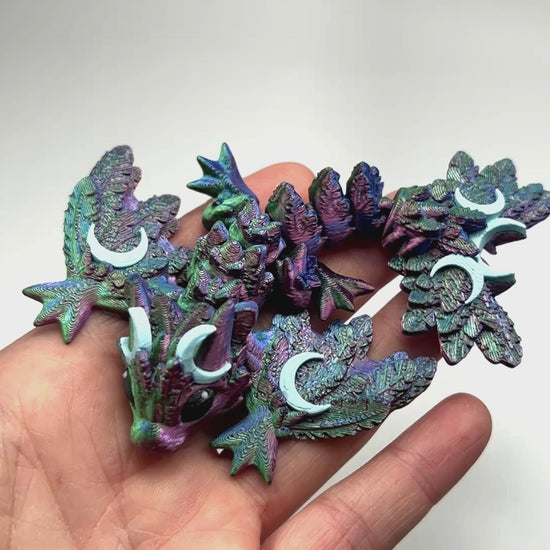 Tiny Lunar Wyvern in Red+Green+Blue Shifting & Ice Blue Museum Gift Shop Wholesale Supplier 3D Printed Model Movement Showcase