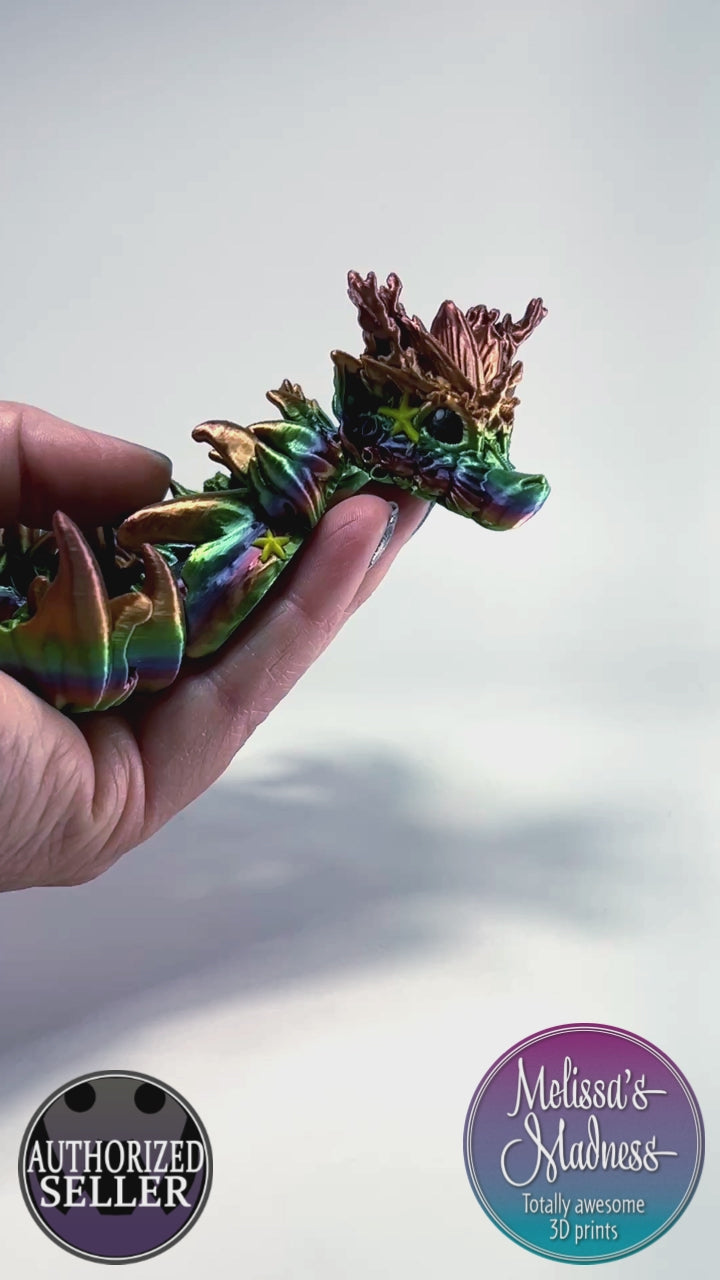 Coral Reef Baby Dragon in Muted Rainbow & Yellow