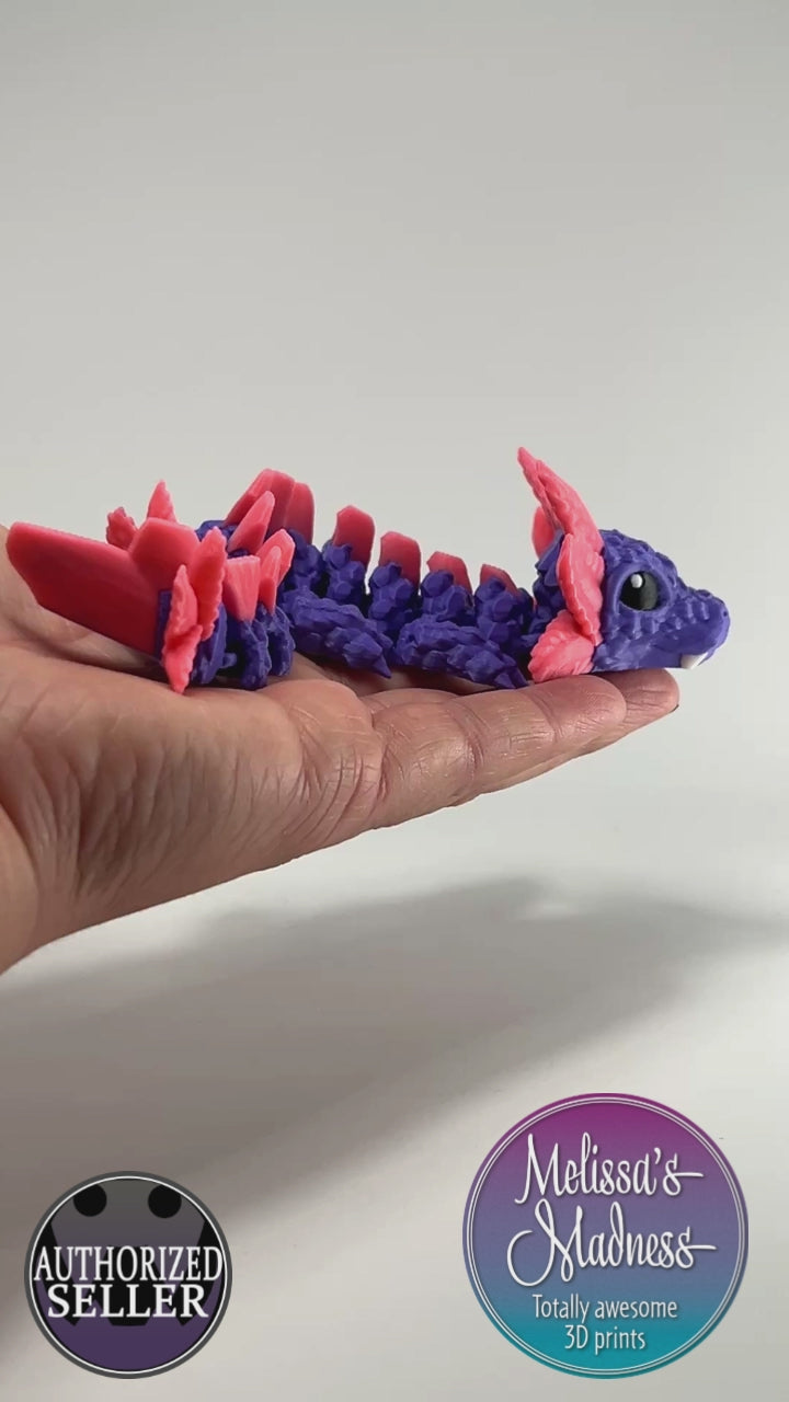 Axolotl Baby Dragon in Purple & Pink