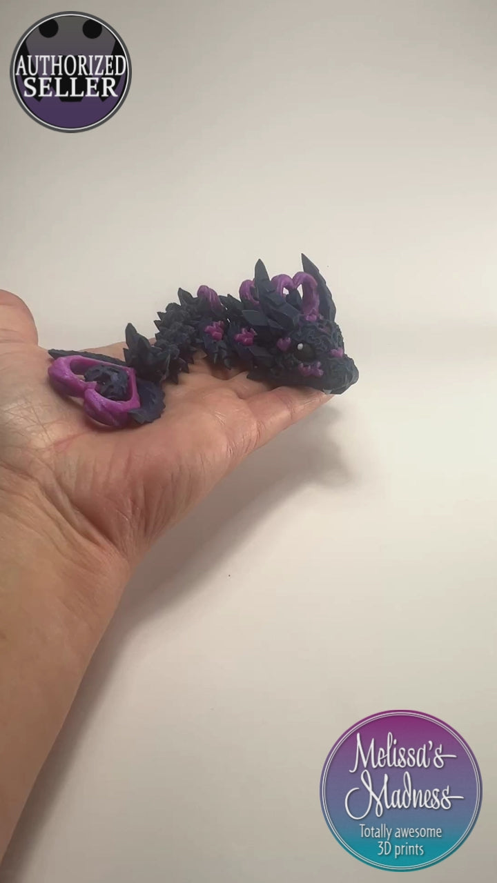 Heart Dark Baby Dragon in Dark Blue & Pixie Perfect