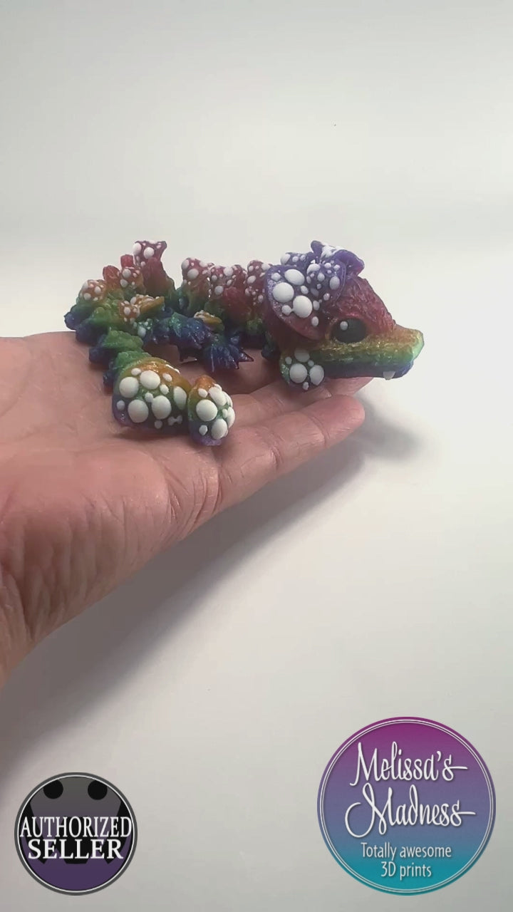 Mushroom Baby Dragon in Shimmer Rainbow
