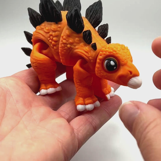 Articulated Stegosaurus in Orange & Embers Wholesale Collectible Flexibility Demonstration Gift Shop Display