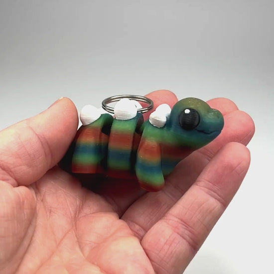 Cute Stegosaurus Chunky Keychain in Elements Woman-Owned Made in USA 3D Printed Collectible Movement Showcase