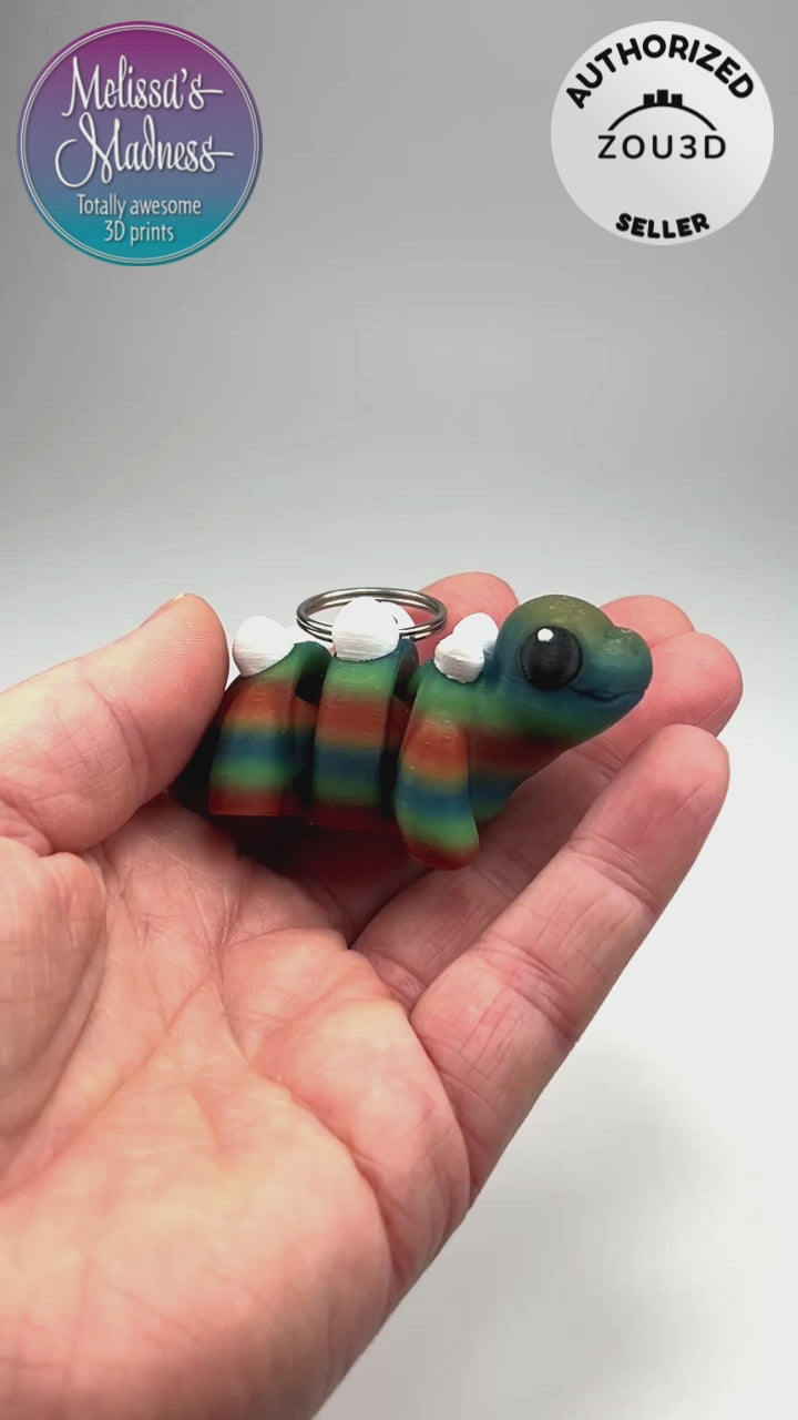 Cute Stegosaurus Chunky Keychain in Elements Woman-Owned Made in USA 3D Printed Collectible Movement Showcase