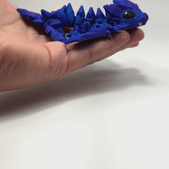 Articulated Tiny Crystal Dragon in Blue+Purple Shifting Wholesale Collectible Flexibility Demonstration Gift Shop Display